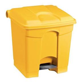 MANUTAN Plastový odpadkový kôš Manutan, objem 30 l, žltý