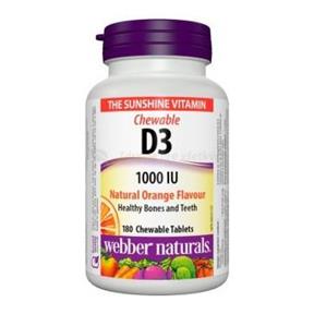 WEBBER NATURALS Vitamín D3 1000 IU - 180 cmúľacích tabliet
