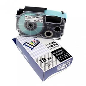CASIO Kompatibilná páska s XR-18X1, 18mm x 8m , čierna tlač/priehľadný podklad