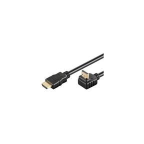 PREMIUMCORD HDMI High SpeedEthernet kabel , zlacený zahnutý konektor 90 ° 3m kphdmea3