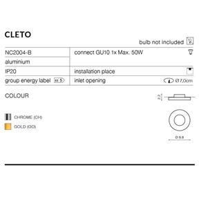 AZZARDO Zápustné - podhľadové svietidlo CLETO gold AZ1622