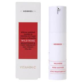 Pleťový krém KORRES Wild Rose Day Cream Oily Skin 30 ml