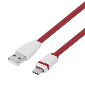 TB TOUCH USB-C/USB-A plochý kabel , 1m , červený