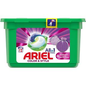 Prací prostriedok ARIEL All-in-1 Color & Style , Fiber protection 12ks