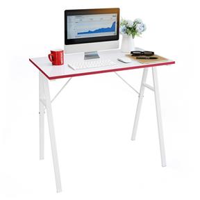 KONDELA Počítačový stôl , biela / červená , RALDO