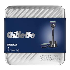 GILLETTE GIFT SET Fusion 5 Proglide holiaci strojček plus 3 náhradné hlavice stojan