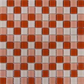 MAXWHITE H11 plus H13 plus H15 Mozaika sklenená červená svetlá ružová krémová 29,7x29,7cm sklo