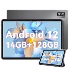 BLACKVIEW Gaming Tablet 10 Zoll, Tab 12 Pro,Android 12,14 GB RAM plus 128 GB ROM 1 TB TF , Octa core~ 4G LTE 5G WiFi Pc,1920x1200 FHD IPS~ 13MP+5MP Kamera 6580mAh Typ-C/Face ID GPS BT5 0 OTG~ sivá