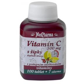 MEDPHARMA Vitamín C 500 mg so šípkami (tbl100 + 7 zadarmo)
